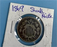 US 5 cent Shield nickel 1869                   (O