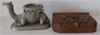 Lot #2108 - Heavy metal figural Camel candleholder