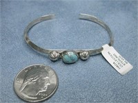 Sterling Silver Turquoise Bracelet Hallmarked