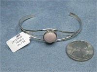 Sterling Silver Pink Conch Bracelet Hallmarked