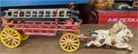 Cast Iron Ladder Fire Truck horse drawn with