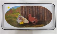 ORIGINAL PAINTING ON ANTIQUE ENAMLE WARE PAN