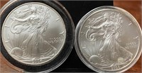 2004 and 2008 American Silver Eagle (UNC)