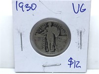 Vintage 1930 Standing Liberty Silver Quarter coin
