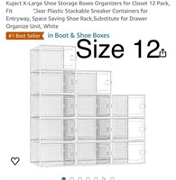 Kuject X-Large Shoe Storage Boxes Organizers