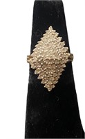 14 K Gold Cluster Diamond Cocktail Ring