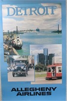 Detroit Allegheny Airlines Poster 22x35