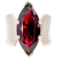3.25 CT Marquise Garnet Solitaire Ring 14k Gold