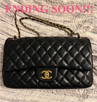 CHANEL CC Classic Flap Shoulder Bag Leather Black