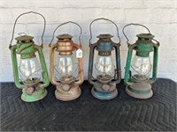 Four Hurricane Lanterns