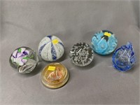 (6) Art Glass Paperweights