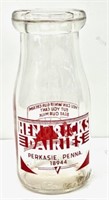 Half pt milk bottle, Hendricks Dairy, Perkasie, PA