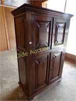 Heavy Oak Contemporary Two Over Two Cabinet With