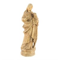 Alabaster Statuette of Virgin Mary and Jesus