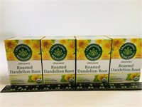 4 boxes 16ct roasted dandelion root tea bags