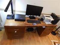 Wooden desk with 4 drawers