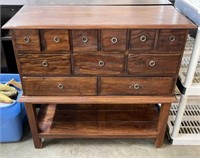 Apothecary Style 11 Drawer Chest with Shelf