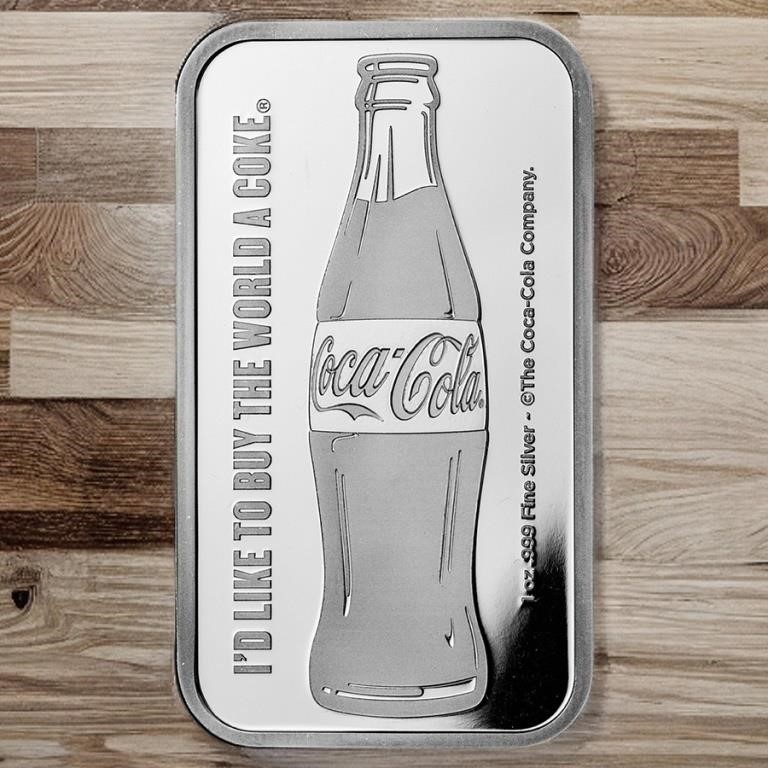 1 oz Coca Cola Pure Silver .999 Bar