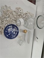 Lot of glassware and a lux kitchen timer