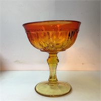 AMBERINA GLASS COMPOTE