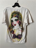 Vintage Sequin Painted Woman Shirt