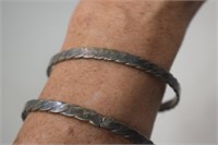 Two Sterling Taxco Bangle Bracelet