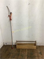 POLE PRUNER AND WOODEN TOOL BOX