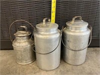 Vintage metal milk cream pails jugs(3)