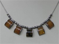 Sterling Silver Amber Necklace