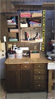 Cabinet and contents and contents of shelving