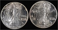 1988 & 1989 AMERICAN SILVER EAGLES