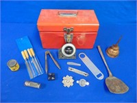 Small Metal Tool Box, Singer Oil Can & More