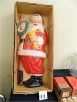 Vintage Lighted Blow Mold Santa w/ Orig. Box (30")