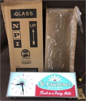 St. Lawrence Dairy lighted sign/clock w/orig box