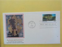1st Day Issue stamp Boy Scouts 75th Anniv.