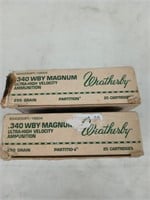 40 rounds 340 weatherby Magnum ammunition