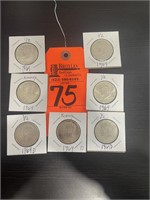 (7) 1964 Kennedy Half Dollars
