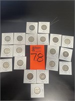 (19) Silver Washington Quarters