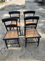 4 Hitchcock Style Cane Bottom Side Chairs