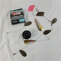 Lot of fishing supplies including lures