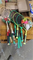 large lot of assorted rackets