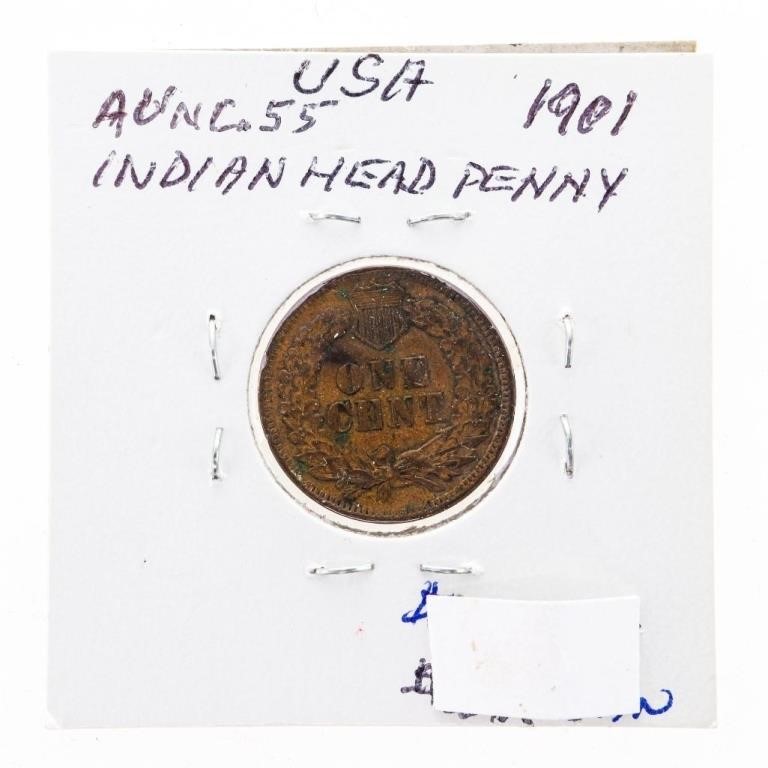 USA 1901 Indian Head Penny AU