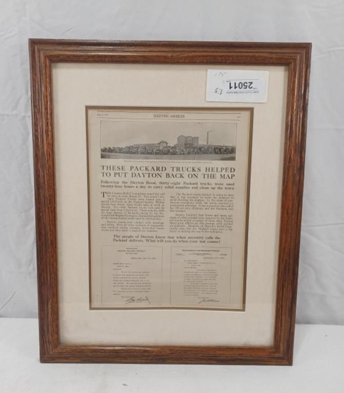 Framed newspaper article 18" X 22" Dated May 3rd