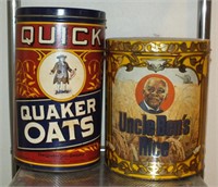 QUAKER OATS & UNCLE BEN'S RICE CANISTERS