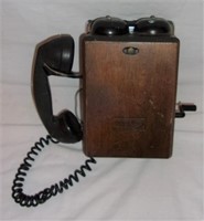 1930's Oak wall phone box.