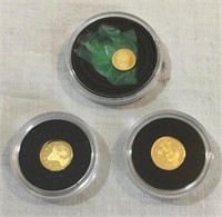 1 gram & a pair 1/2 gram Gold coins.