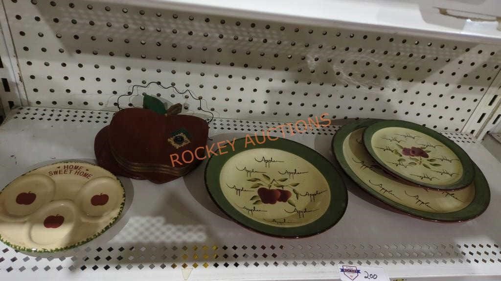 Apple themed decor shelf lot