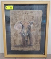 SIGNED AND DATED ELEPHANT PRINT