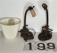 2 Old desk Lamps