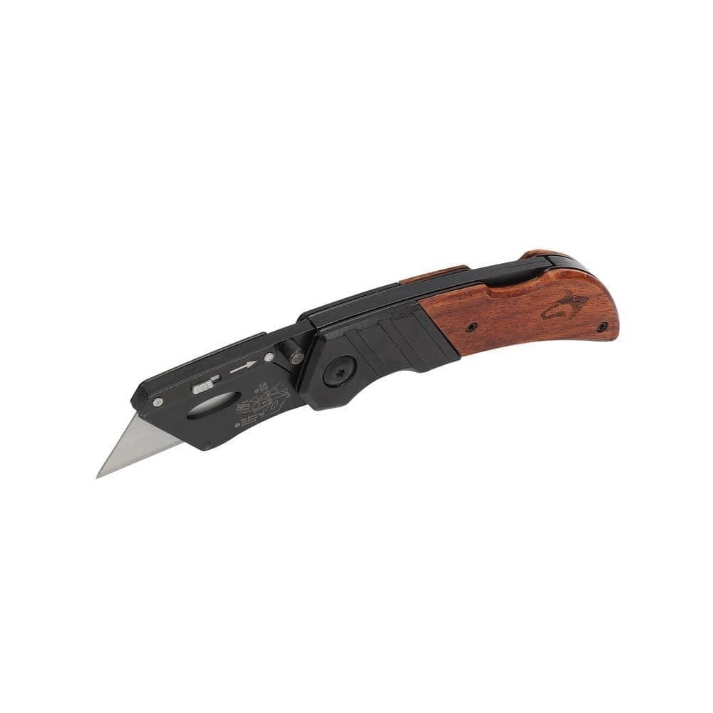 $13  Wood Handle Folding Lock-Back Utility Knife